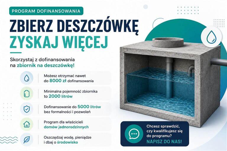Program dofinansowania deszczowka - wsparcie na zbiornik retencyjny przy domu